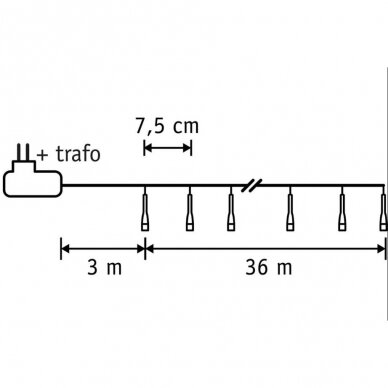 LUCA LIGHTING girlianda, 480 LED, IP44, 36 m 6