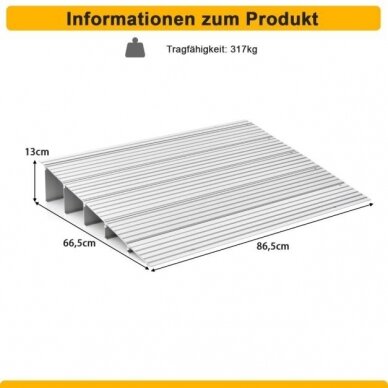 Aliuminė slenksčio rampa, 13 x 86,5 x 66,5 cm (Transportavimo defektas) 7