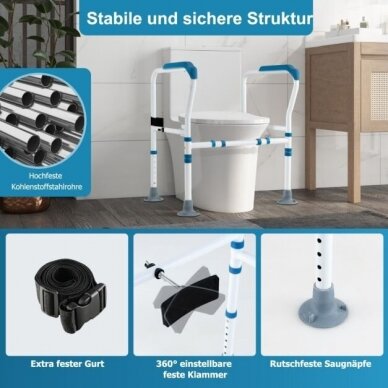 Pagalbinės tualeto rankenos, iki 136 kg 5