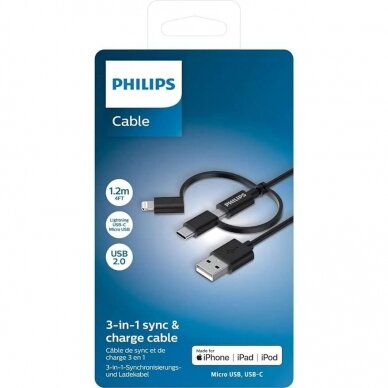 PHILIPS įkrovimo laidas 3in1