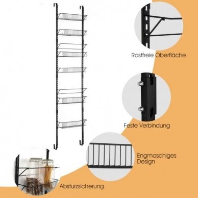 Ant durų pakabinama reguliuojamo aukščio lentyna 4
