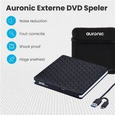 Auronic USB 3.0 išorinis CD/DVD skaitytuvas su Type-C jungtimi