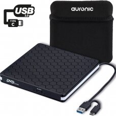 Auronic USB 3.0 išorinis CD/DVD skaitytuvas su Type-C jungtimi