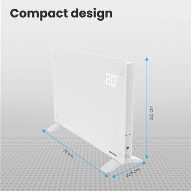 Auronic stiklinis konvekcinis šildytuvas su reguliuojamu termostatu - 2000 W 4
