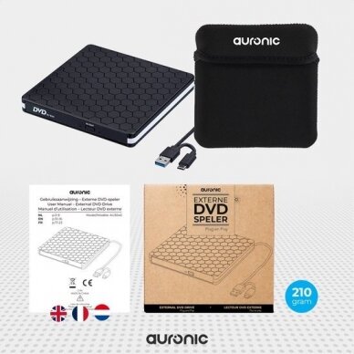 Auronic USB 3.0 išorinis CD/DVD skaitytuvas su Type-C jungtimi 7