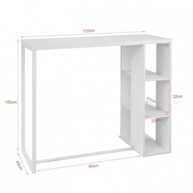 Baro stalas su lentynomis, 120 x 105 x 49 cm 4