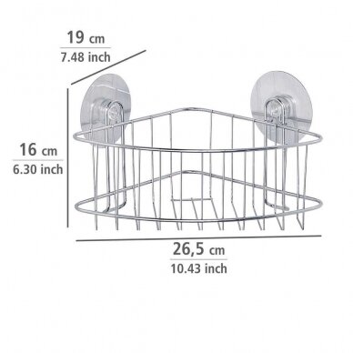 Chromuota kampinė dušo lentyna 4