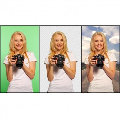 Foto sienelė "Green screen" su stovu, 2 x 1,5 m 1