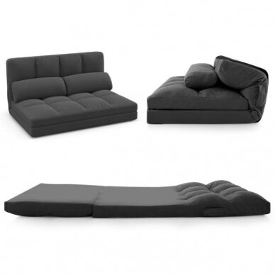 Sulankstoma grindų sofa - lova su reguliuojamu atlošu 3