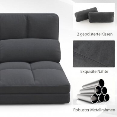 Sulankstoma grindų sofa - lova su reguliuojamu atlošu 6