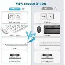 iClever IC-GK08 bevielė WiFi klavietūra ir pėlė QWERTY