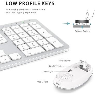 iClever IC-GK08 bevielė WiFi klavietūra ir pėlė QWERTY 2