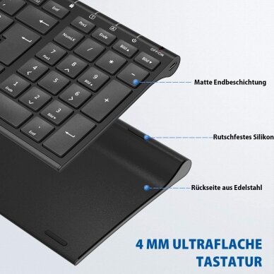 iClever IC-DK03 Ultra Slim bevielė Bluetooth/WiFi klaviatūra, QWERTZ 4