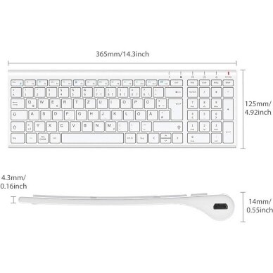 iClever IC-GK03 bevielė WiFi klaviatūra ir pėlė QWERTZ 5