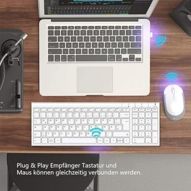 iClever IC-GK03 bevielė WiFi klaviatūra ir pėlė QWERTZ 1