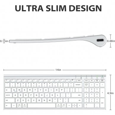 iClever IC-GK03 bevielė WiFi klaviatūra ir pėlė, QWERTZ 5