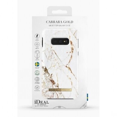 iDeal OF SWEDEN Samsung Galaxy S10E telefono dėklas, "Carrara Gold" 4