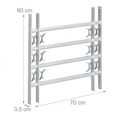 Ilginamos metalinės apsauginės grotelės langui, 60 x 70 - 105 cm 4