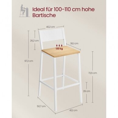 Industrinio stiliaus baro kėdės, 2 vnt 7