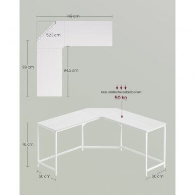 Industrinio stiliaus kampinis rašomasis stalas 5