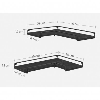 Industrinio stiliaus kampinių lentynėlių rinkinys, 2 vnt 4