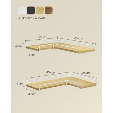 Industrinio stiliaus kampinių lentynėlių rinkinys, 2 vnt 4