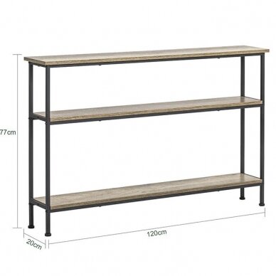 Industrinio stiliaus konsolė su trimis lentynomis 4