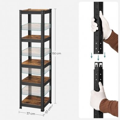 Industrinio stiliaus pastatoma 5 pakopų lentyna 4