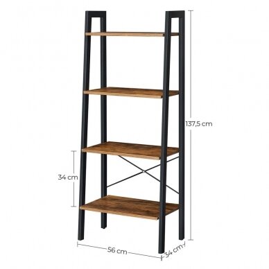 Industrinio stiliaus pastatoma 4 pakopų lentyna 5