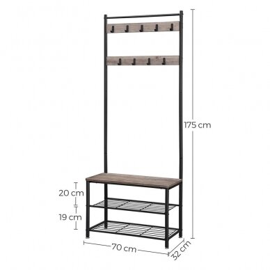 Industrinio stiliaus pastatoma drabužių kabykla (Transportavimo defektas) 4