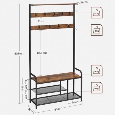 Industrinio stiliaus pastatoma drabužių kabykla 4