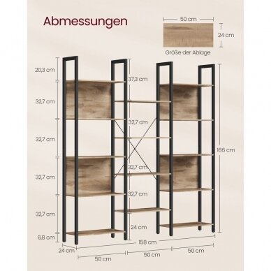 Industrinio stiliaus pastatomų lentynų derinys 5