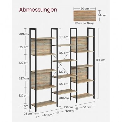 Industrinio stiliaus pastatomų lentynų derinys 8