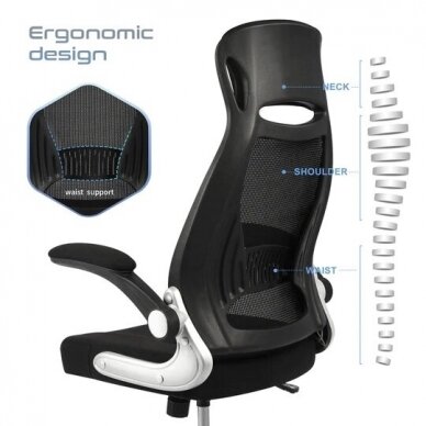 Juoda ergonominė biuro kėdė 3