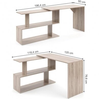 Kampinis rašomasis stalas su lentynomis LEVIA 6
