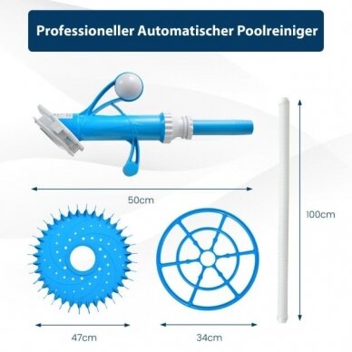 Vakuuminis baseino valytuvas su priedais 8