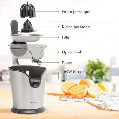 KitchenBrothers elektrinė citrusinių vaisių sulčiaspaudė, 160 W, 600 ml 3