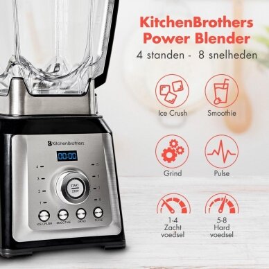 KitchenBrothers smulkintuvas / blenderis 2 l, 2000 W 3