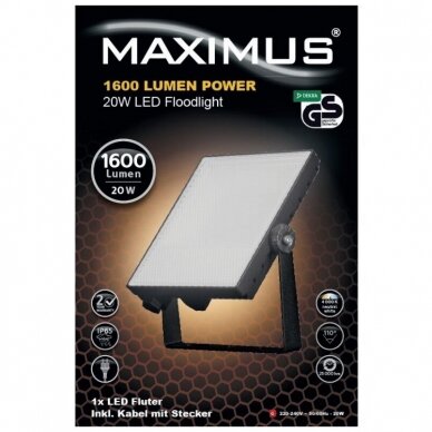 LED prožektorius, 20W, 1600 lm