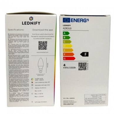 LEDNIFY LED išmanioji reguliuojamo ryškumo lemputė, 400 lm 3