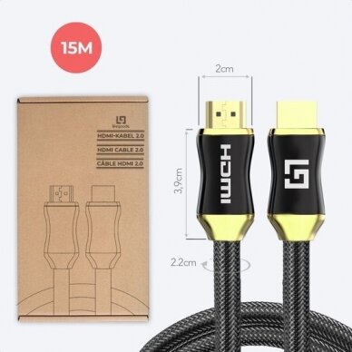 LifeGoods HDMI 2.0 laidas, 4K (60 Hz), 18 Gbps, 15 m 2