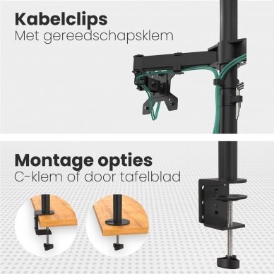 Lifegoods stalinis reguliuojamas laikiklis dviems monitoriams 3