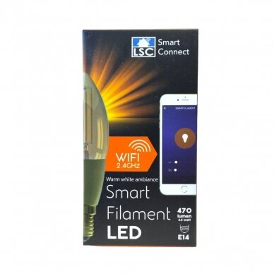 LSC Smart Connect išmanioji WiFi Smart Filament LED lemputė, 4,5 W, 470 lm