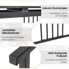 Konsolė su metalinėmis kojomis ir marmuro imitacijos stalviršiu (Ekspozicinė prekė)