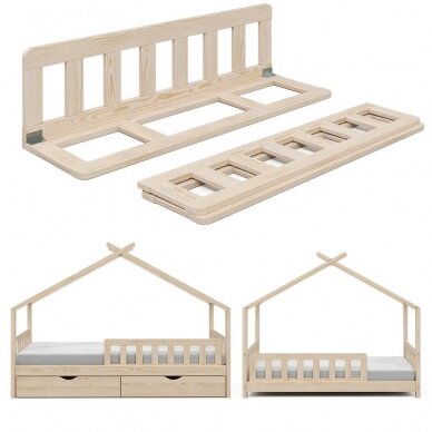 Medinė apsauga nuo iškritimo - bortelis vaikiškai lovytei 33 x 120 cm 4