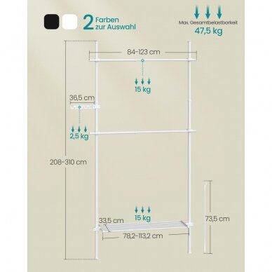 Metalinė teleskopinė drabužių kabykla 5