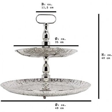 2 aukštų metalinė serviravimo lėkštė - etažerė 4
