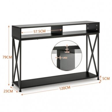 Konsolė su lentyna ir  metalinėmis kojomis 5