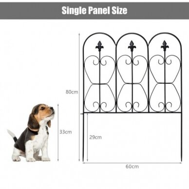 Metalinė sodo tvorelė, 80 x 60 cm, 5 vnt 6