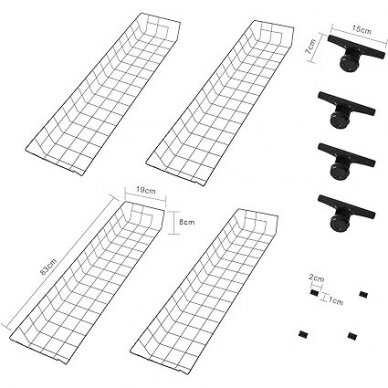 Metaliniai krepšiai - lentynos teleskopinei drabužių sistemai 4